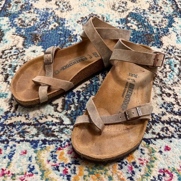 Birkenstock Shoes - Birkenstock Women's Beige Strappy Sandals